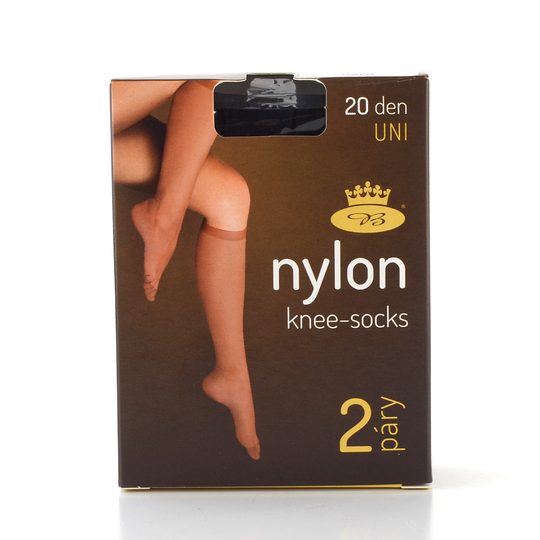Jemné nylonové podkolenky černé 20 DEN 2 páry/balení