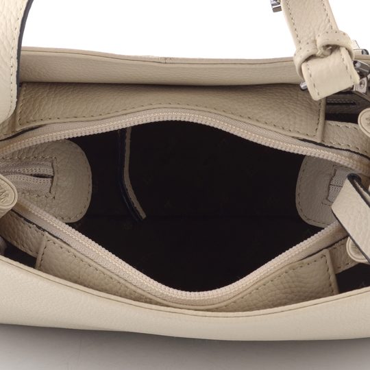 Dámská menší kožená kabelka přes rameno off white LG251
