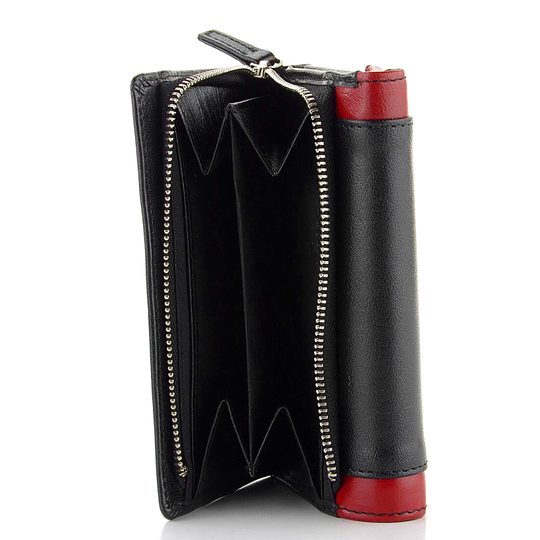 Dámská kožená peněženka černá/červená BLC/4390/419