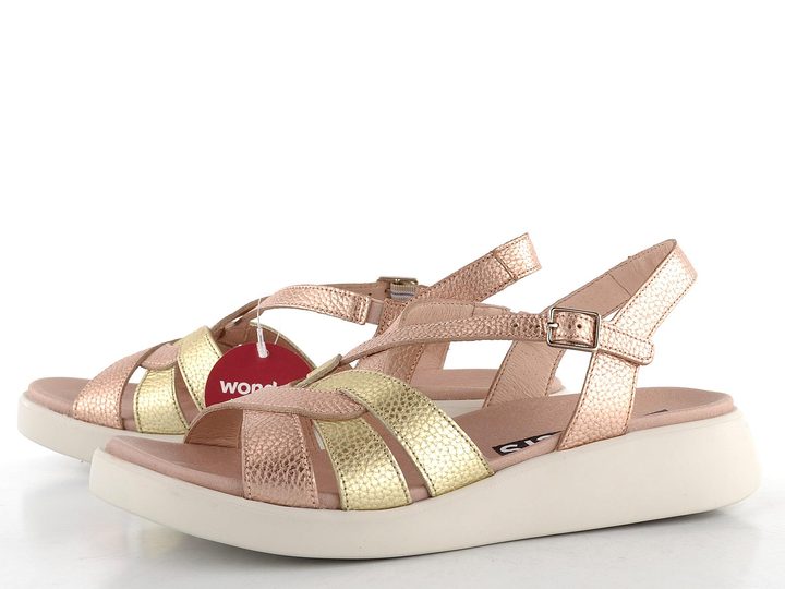 Wonders metalické sandály Rame/Platino/Rame C-6530