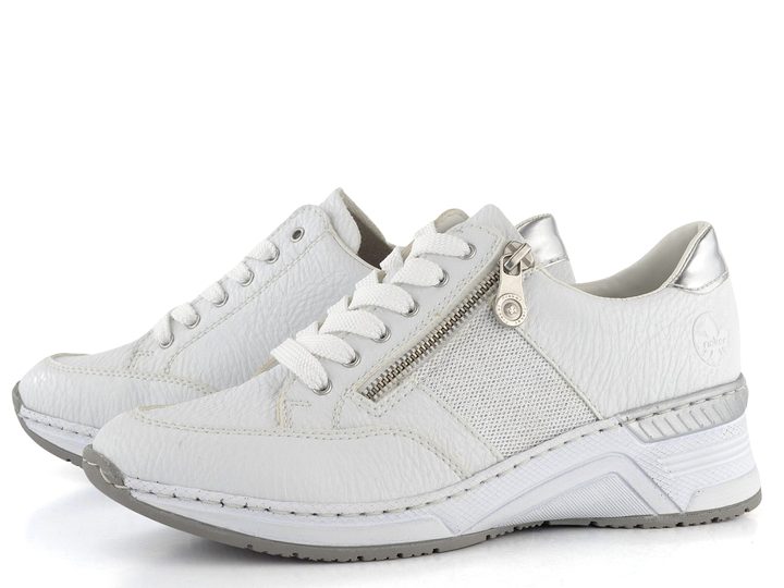 Rieker bílé polobotky na klínové podešvi N4322-80