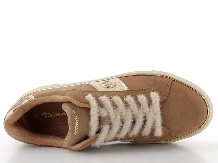 Tamaris tenisky na platformě camel suede 1-23724-42