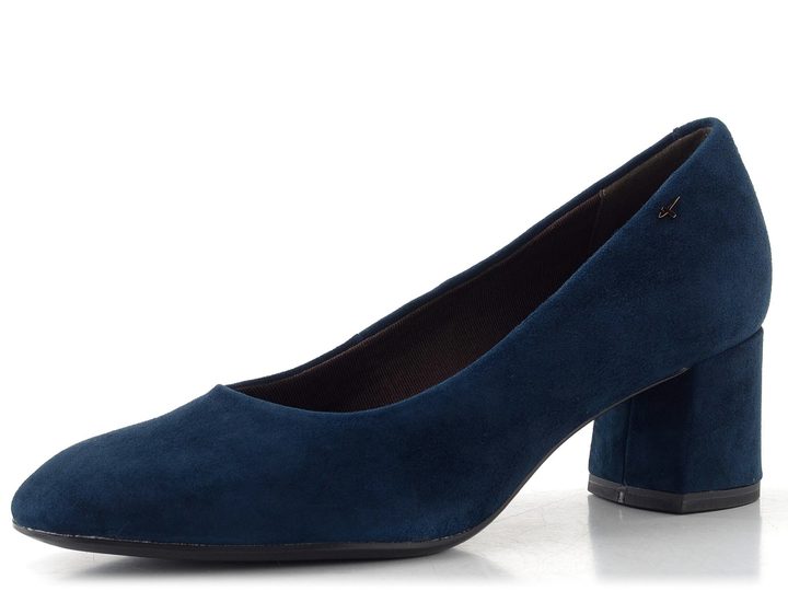 Tamaris lodičky se širokým podpatkem navy suede 1-22437-47