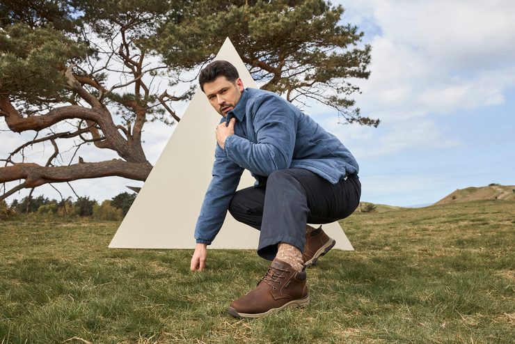 Rieker pánský šněrovací kotník s membránou hnědý 31204-22