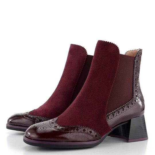 Hispanitas lakovaná/semišová chelsea členková obuv na podpätku rioja Milan HI243588
