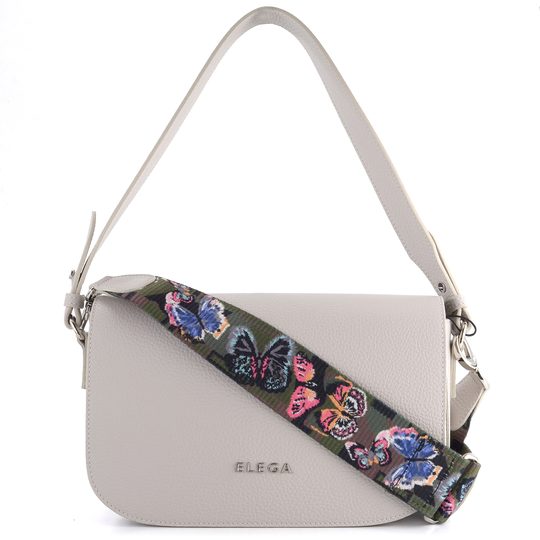 Elega kabelka-psaníčko krémové s klopnou 69478