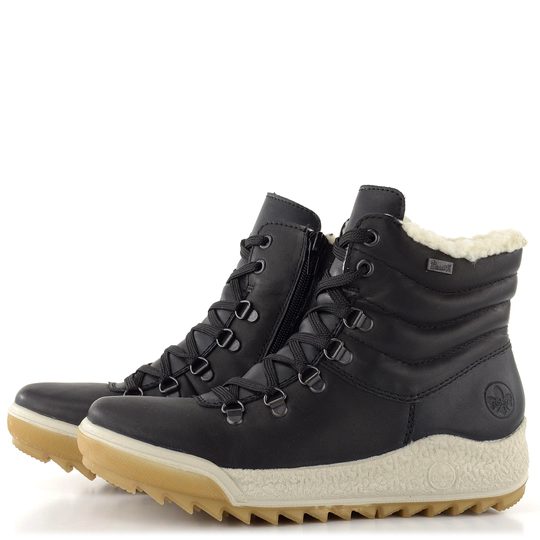 Rieker šnurovacia členková obuv s membránou na platforme čierna Y4739-00