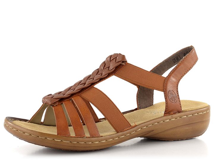 Rieker hnedé sandále s prepletaným priehlavkom 60809-24