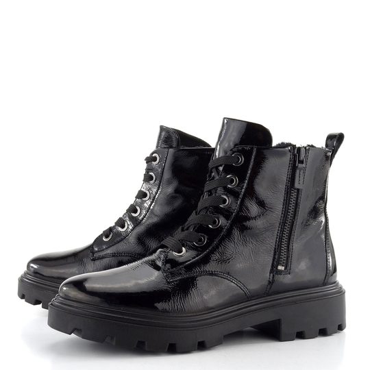 Ara širší kotník lakovaný Manchester Schwarz 12-59104-01