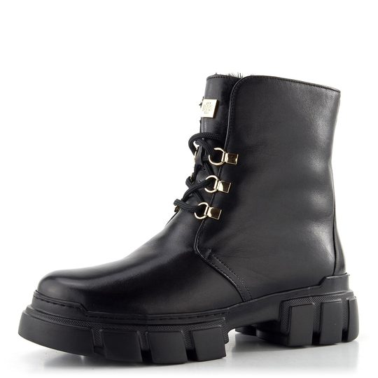 Högl šněrovací kotník na robustní podešvi černý 0-102745-0100