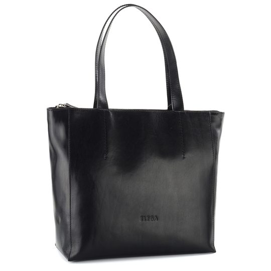 Elega luxusní shopper kabelka černá 69235