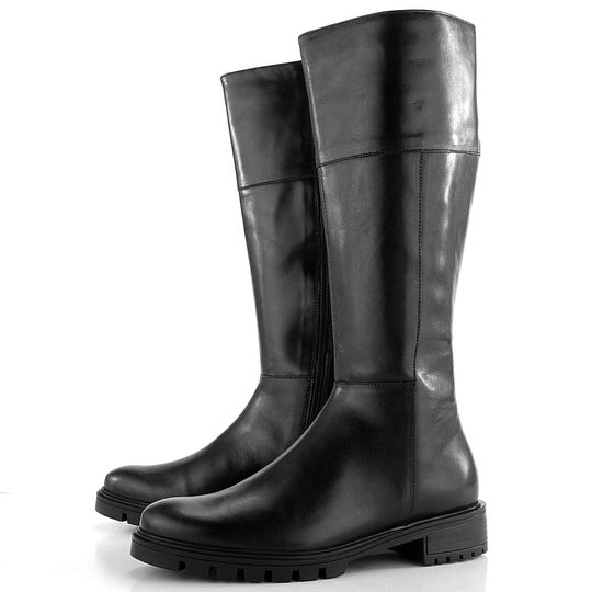 Ara černé kožené kozačky Tulsa Schwarz 12-29502-01