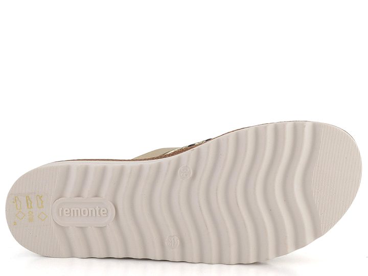 Remonte šľapky na platforme čierno-zlaté D0Q50-02