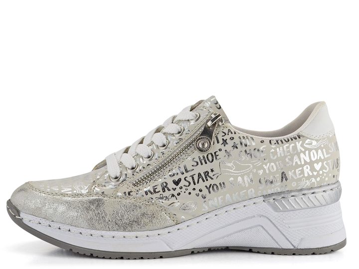 Rieker metalické tenisky na kline N4316-90