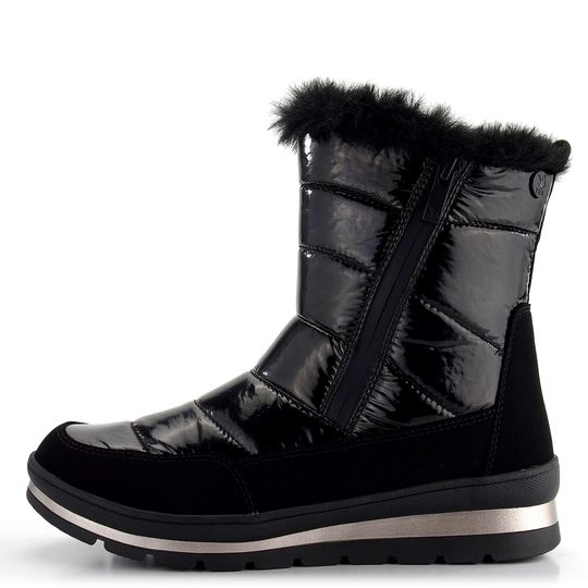 Caprice vyteplená šnurovacia členková obuv Black Comb 9-26433-41