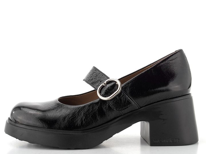 Wonders lakované lodičky na širokém podpatku negro E-7142