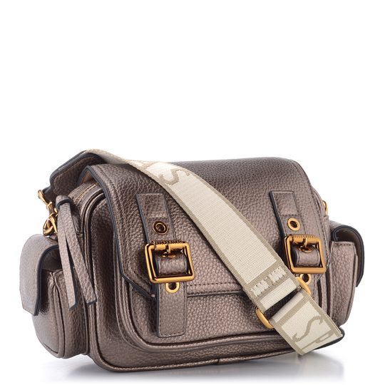 Hispanitas metalická crossbody kabelka s klopou topo BI254143