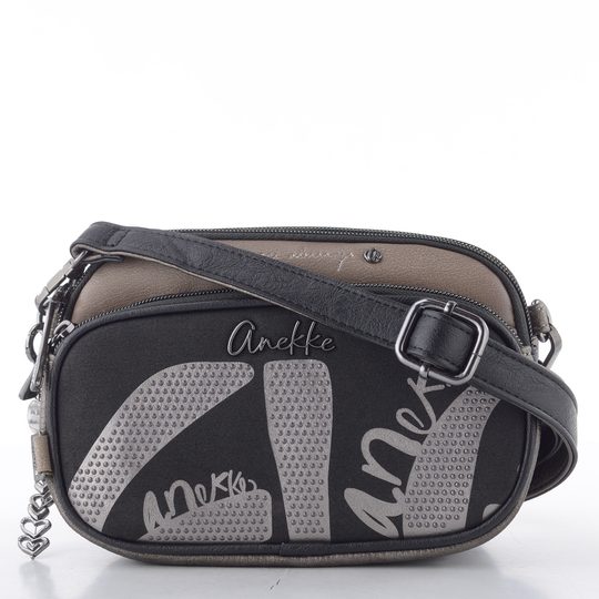 Anekke malá taupe/černá crossbody kabelka 43633-455