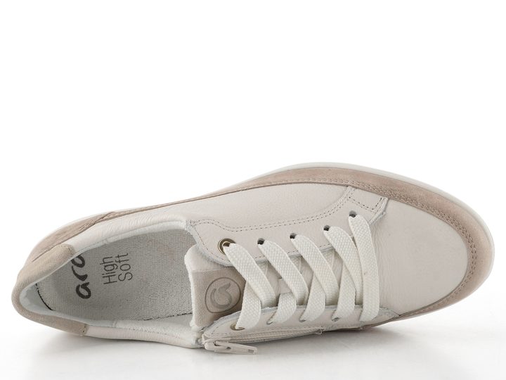Ara širší šněrovací polobotky na klínu Zürich shell/cream/beach 12-50601-09