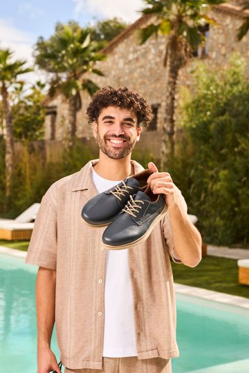 Rieker pánske šnurovacie poltopánky tmavo modré 10402-14