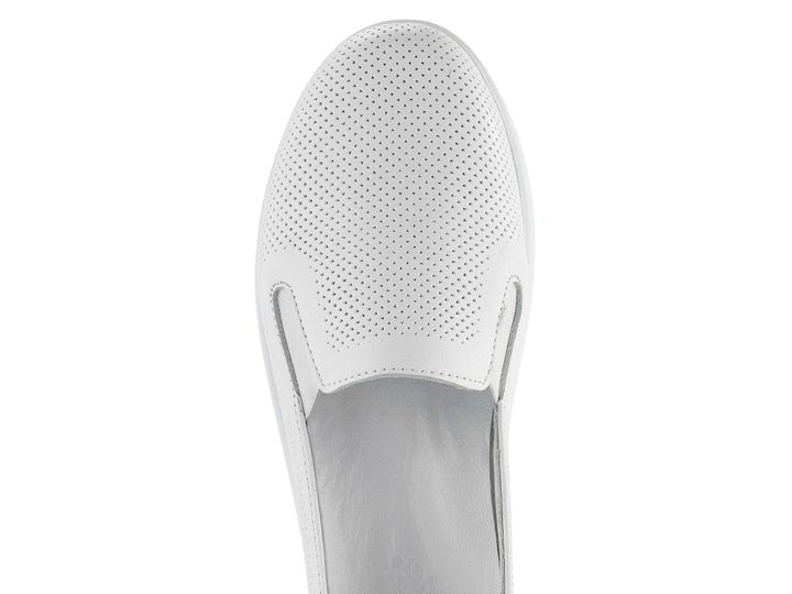 Looke kožené perforované mokasíny/slip-on Celie White L1052_03