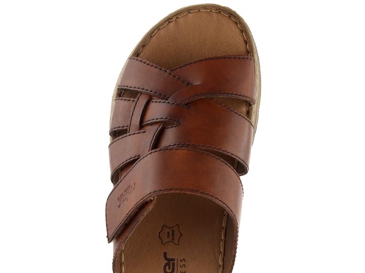 Rieker pánské pantofle s páskem na suchý zip sv. hnědé 21473-24
