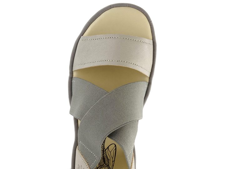 Fly London páskové sandály na podpatku šedé Taji P501502004