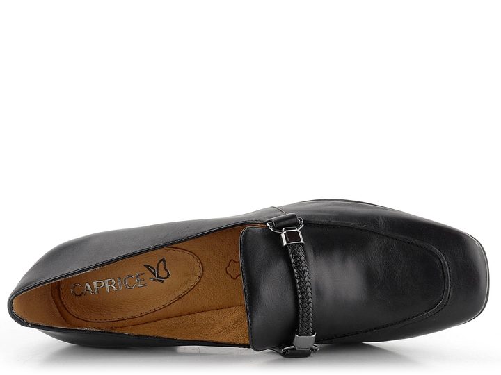 Caprice černé lodičky se širokým podpatkem 9-24401-41