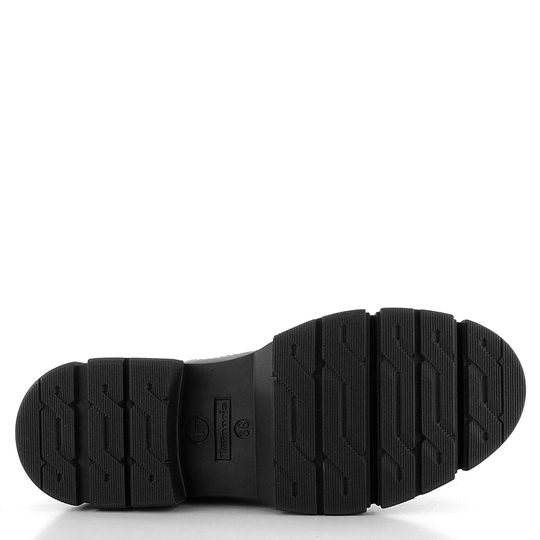 Tamaris chelsea kotník na hrubé podešvi Black Leather 1-25901-41
