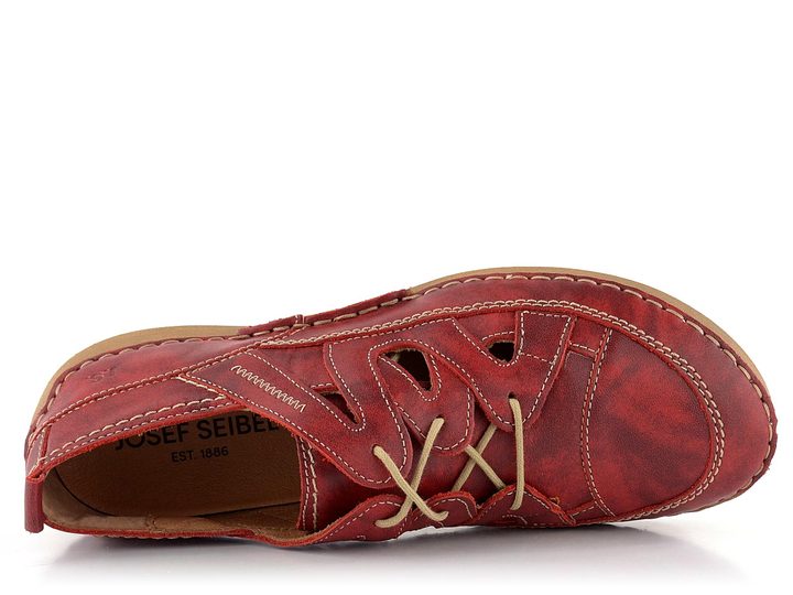 Josef Seibel červené prořezávané polobotky 59706258
