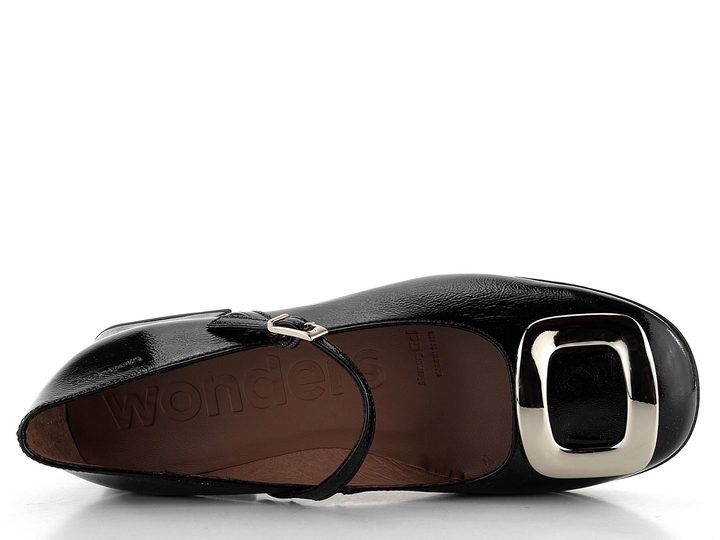 Wonders lodičky se širokým podpatkem a nártovým páskem Negro D-1211