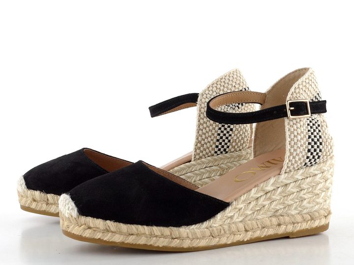 Gaimo sandály s plnou patou a klínkem Robi pesca baby negro