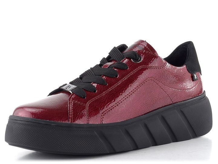Rieker Sport dámské lakované tenisky cherry/schwarz W2601-35