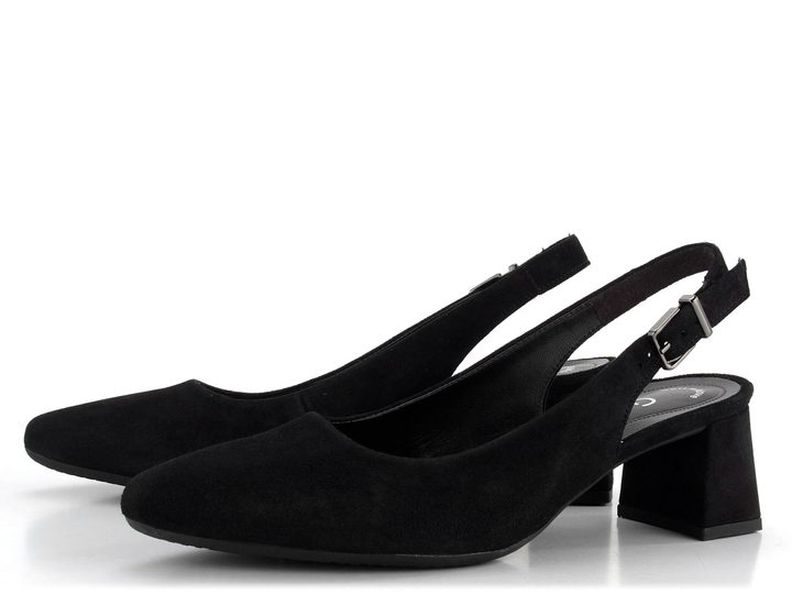 Gabor čierne semišové lodičky s voľnou pätou 42.260.47