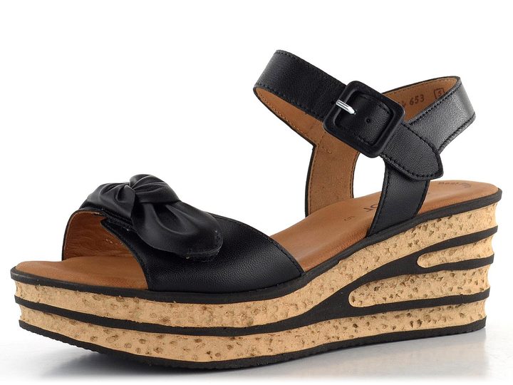 Gabor sandále na kline čierne 64.653.27