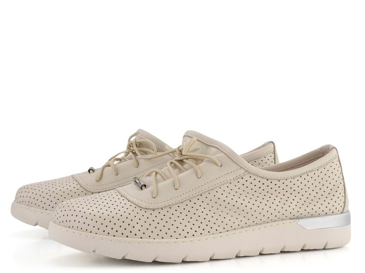 Looke kožené perforované polobotky Leonore Creme L1051_64