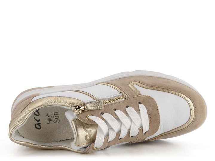 Ara tenisky na klínku Neapel-Tron Sand/Platin/Weiss 12-38412-09