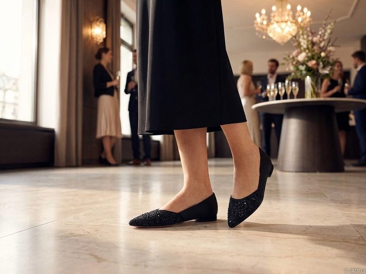 Tamaris špičaté textilní baleríny black 1-22156-46