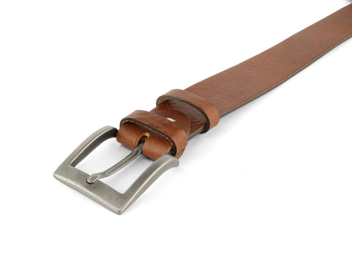 Luxusní hnědý kožený opasek 38 mm