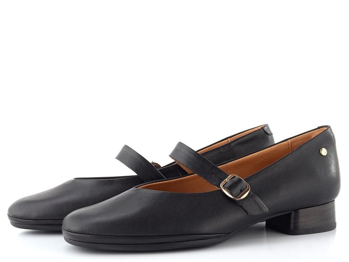 Pikolinos kožené lodičky s nártovým páskem Ubeda black HAW2N-5592CO