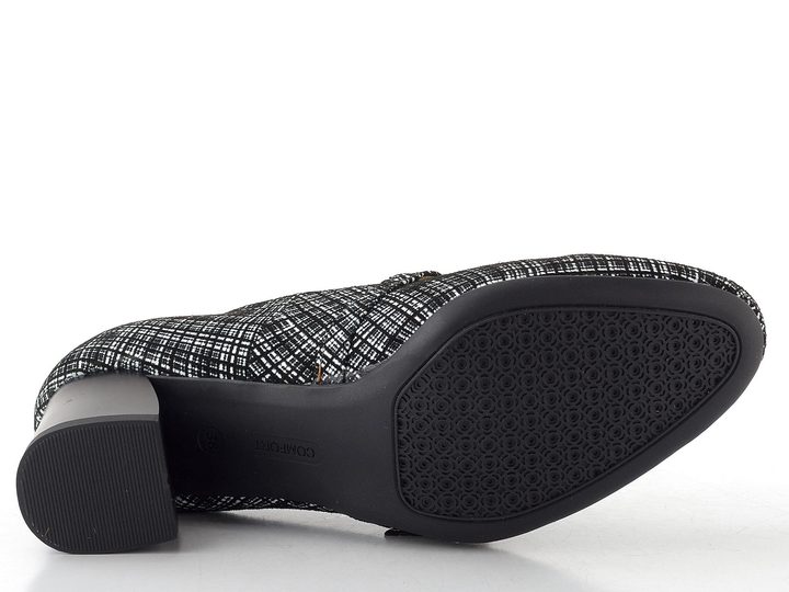 Barton lodičky s nártovým páskem černo-bílý vzor 2642