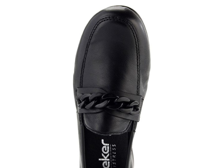 Rieker elegantné poltopánky na podpätku čierne 41660-00