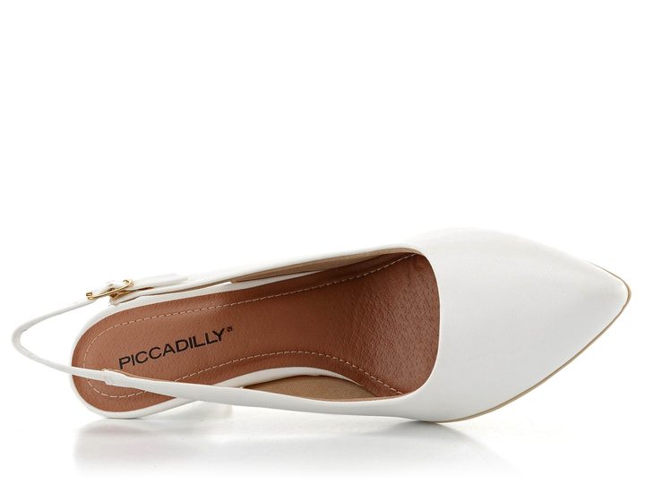 Piccadilly elegantní lodičky s volnou patou bílé 745045-183