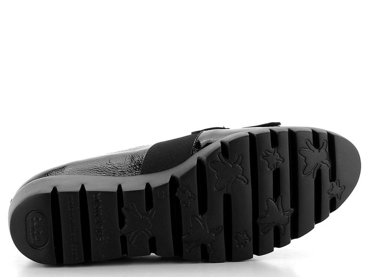 Wonders slip-on polobotky na klínku Negro C-33321
