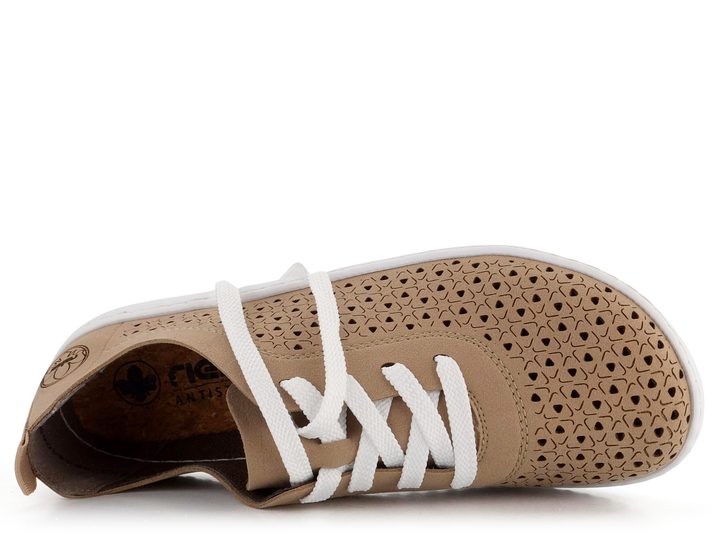 Rieker béžové polobotky s prořezávaným vzorem 52803-60