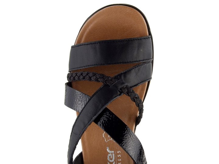 Rieker čierne pásikové sandále V3773-00