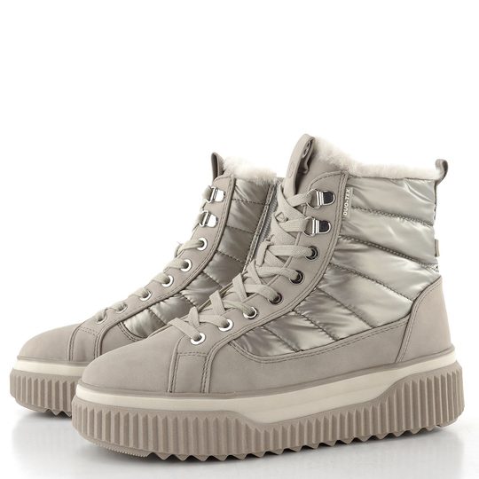 Tamaris šněrovací kotník na platformě champagne 1-26277-45