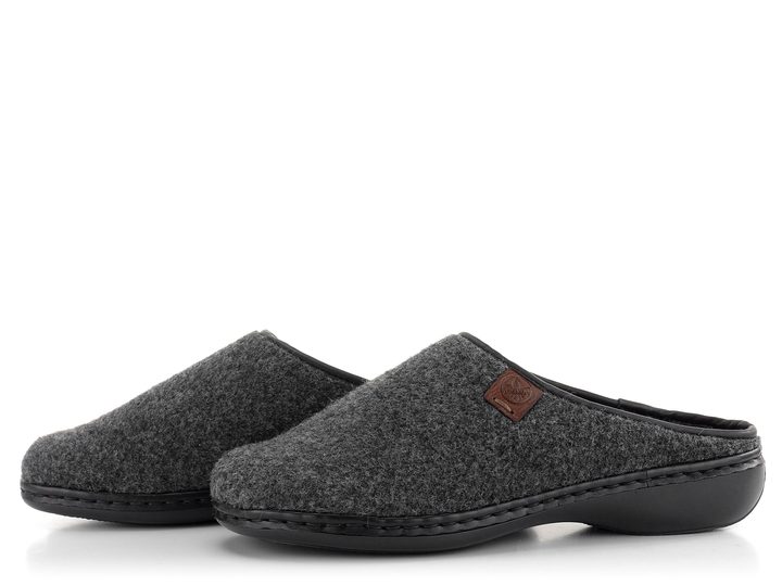 Rieker domácí pantofle s plnou špičkou antracitové 659A4-45