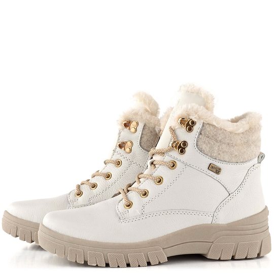 Remonte biela šnurovacia členková obuv s membránou D0E71-80