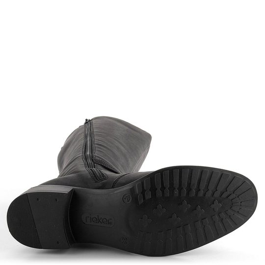 Rieker hladké čierne čižmy Z7383-00